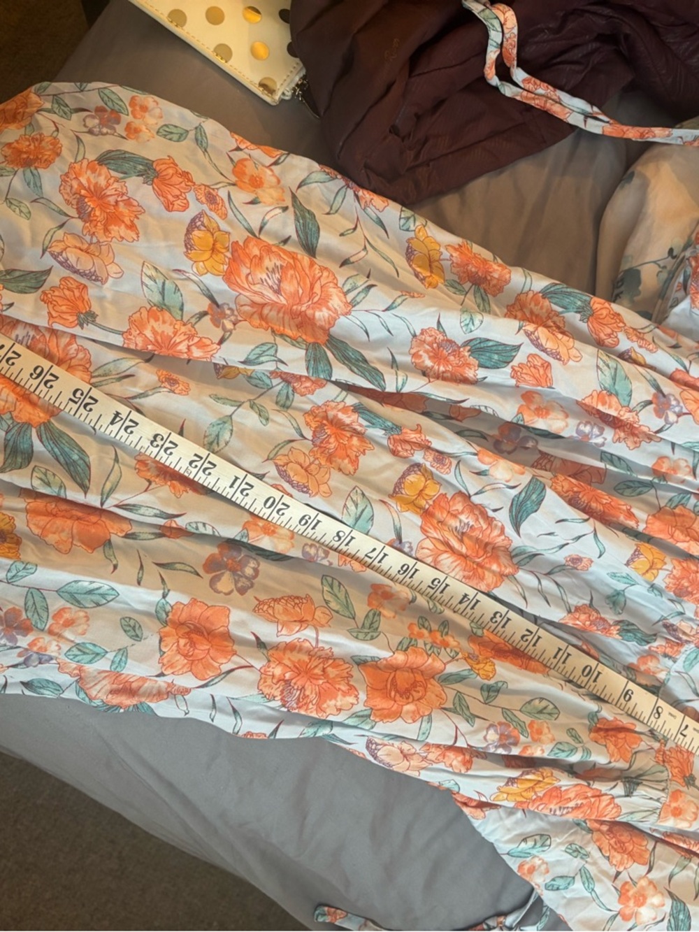 Floral Orange Midi Dress - Lightweight Summer Dress